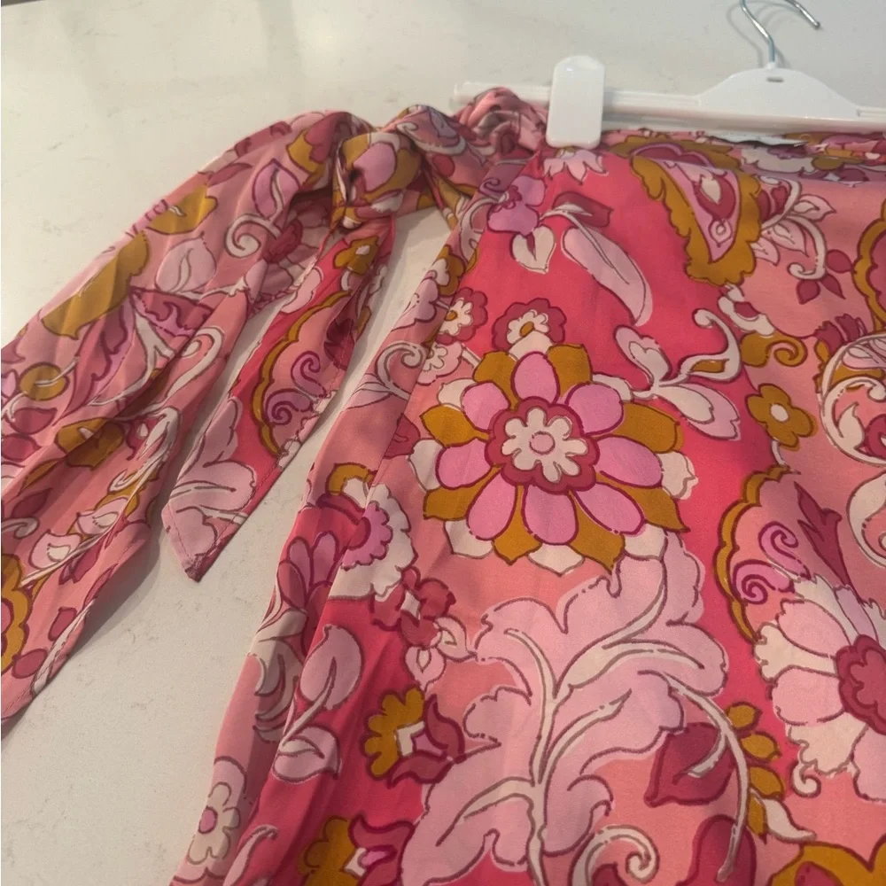 NWOT Forum Pink Floral wrap Midi Skirt - Picture 10 of 12